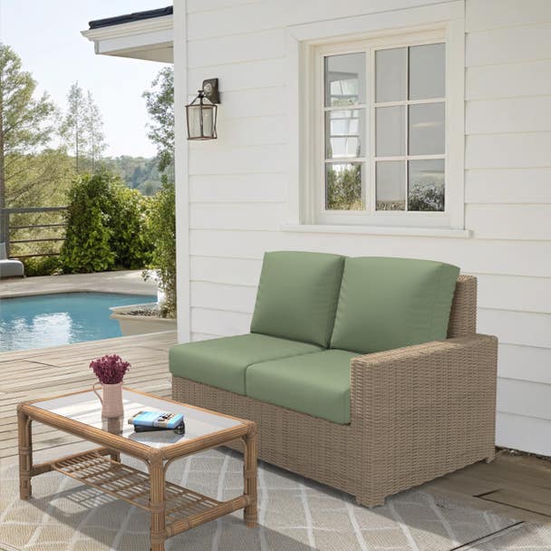 NorthCape International Terraza Wicker Outdoor Left Arm Sectional Loveseat