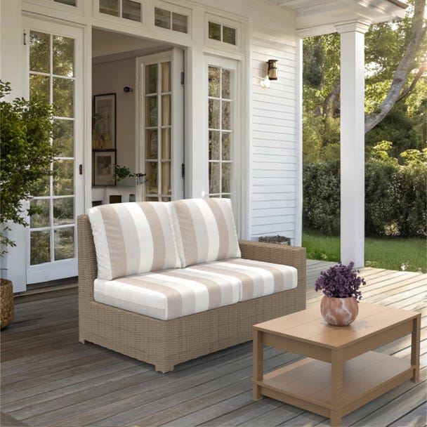 NorthCape International Terraza Wicker Outdoor Left Arm Sectional Loveseat