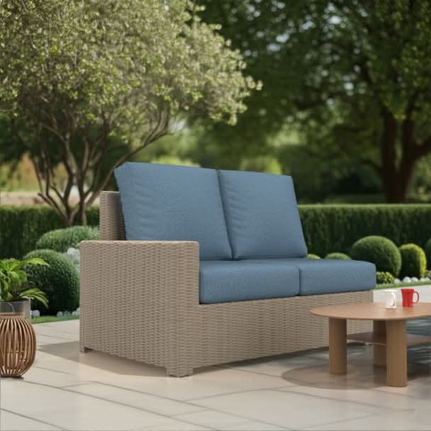 NorthCape International Terraza Wicker Outdoor Right Arm Sectional Loveseat