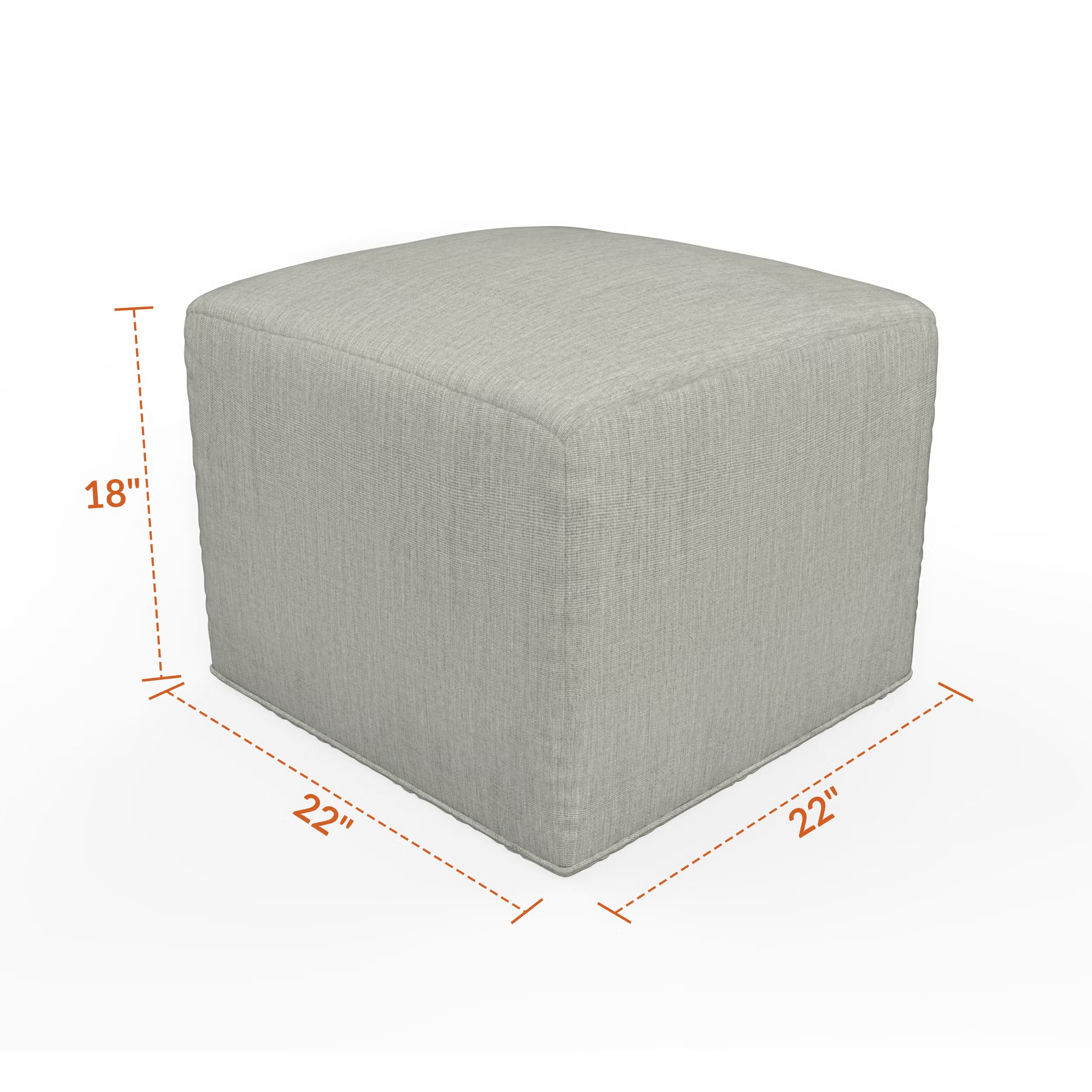 Forever Patio Tuscino Recycled Poly Lumber Outdoor Cube Ottoman