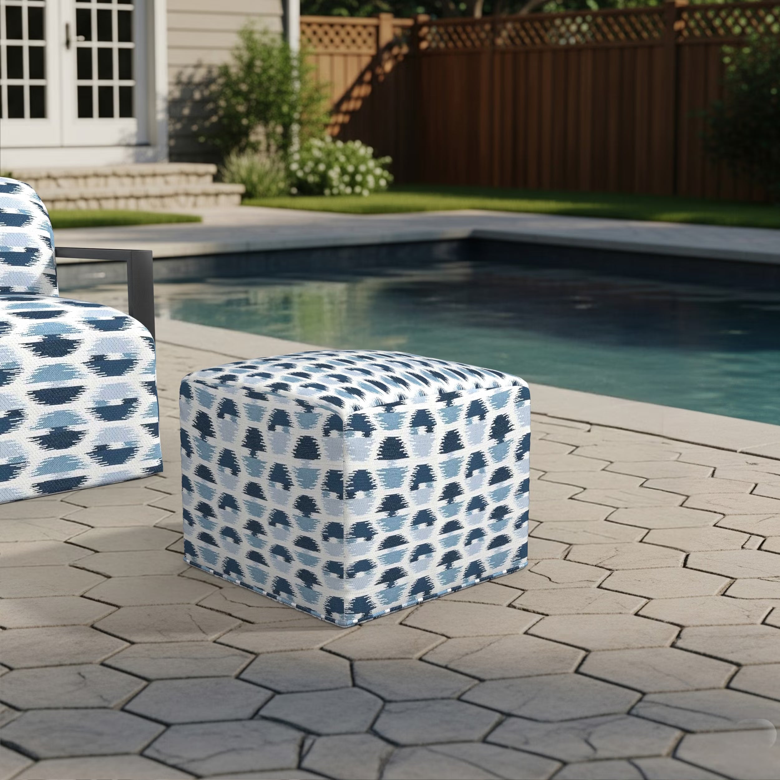 Forever Patio Tuscino Recycled Poly Lumber Outdoor Cube Ottoman