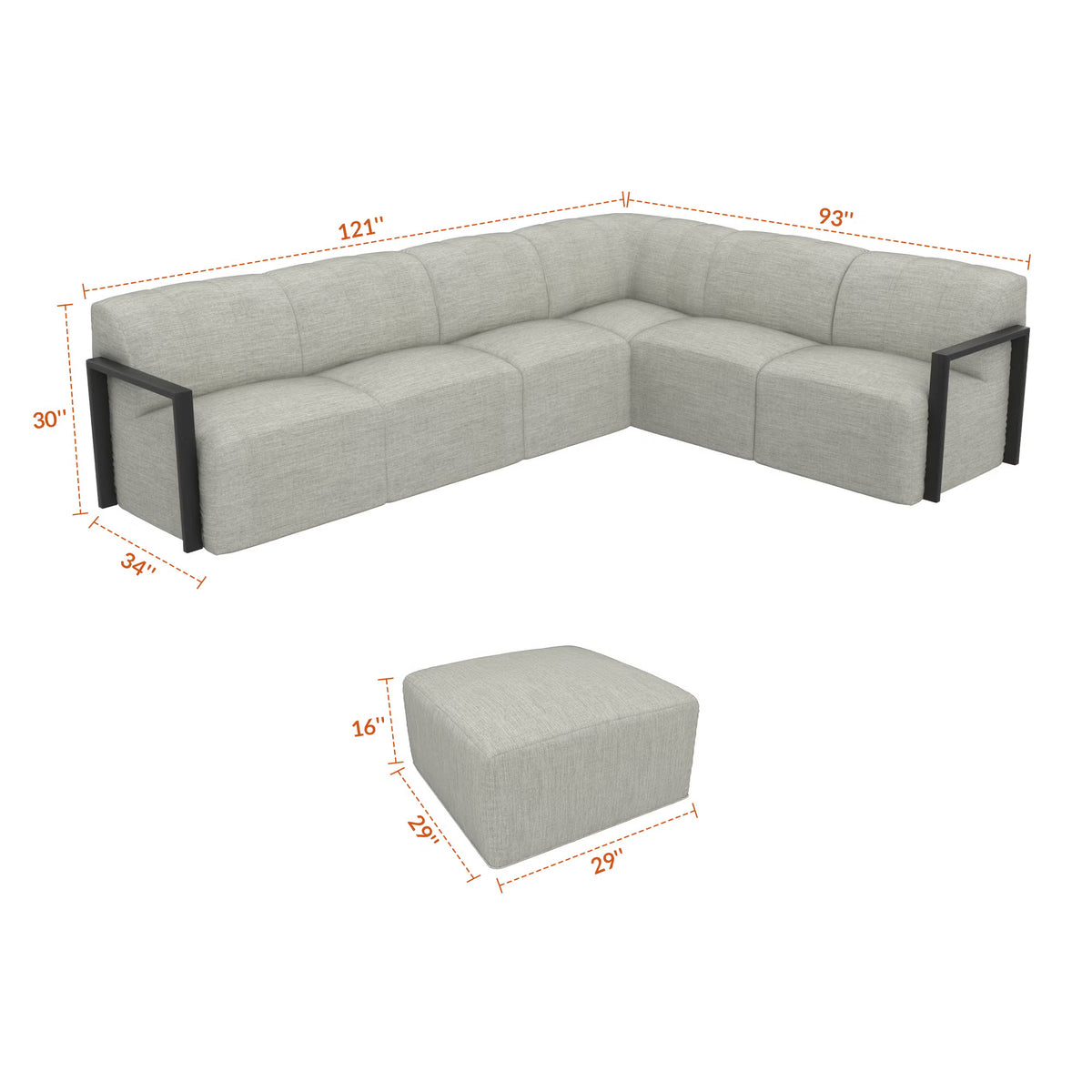 Forever Patio Tuscino Recycled Poly Lumber Outdoor 6-Person Conversation Set