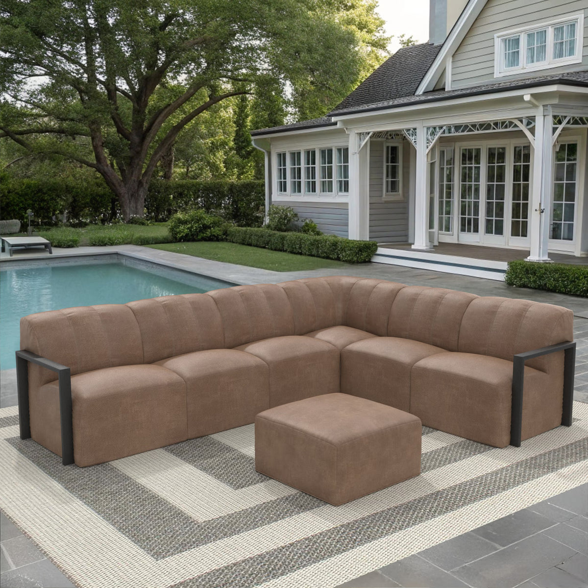 Forever Patio Tuscino Recycled Poly Lumber Outdoor 6-Person Conversation Set