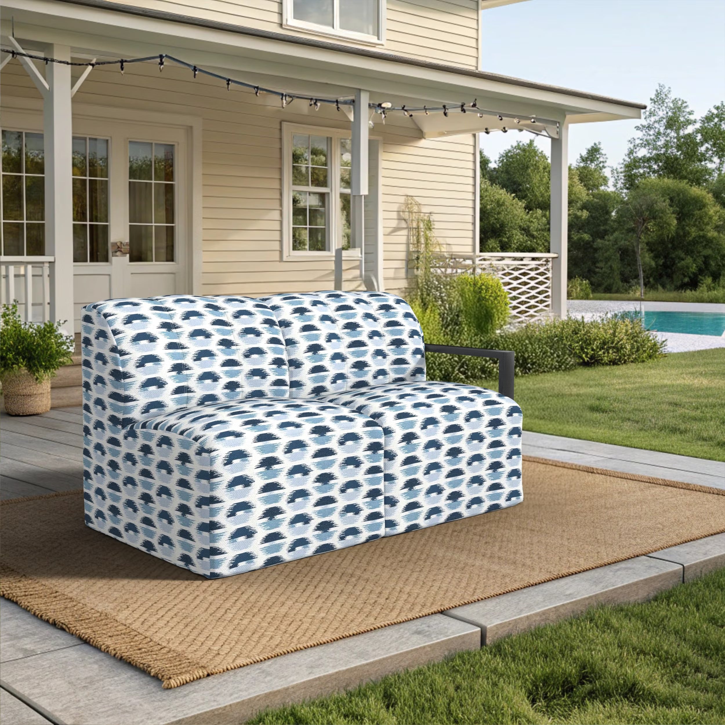 Forever Patio Tuscino Recycled Poly Lumber Outdoor Sectional Left Arm Loveseat