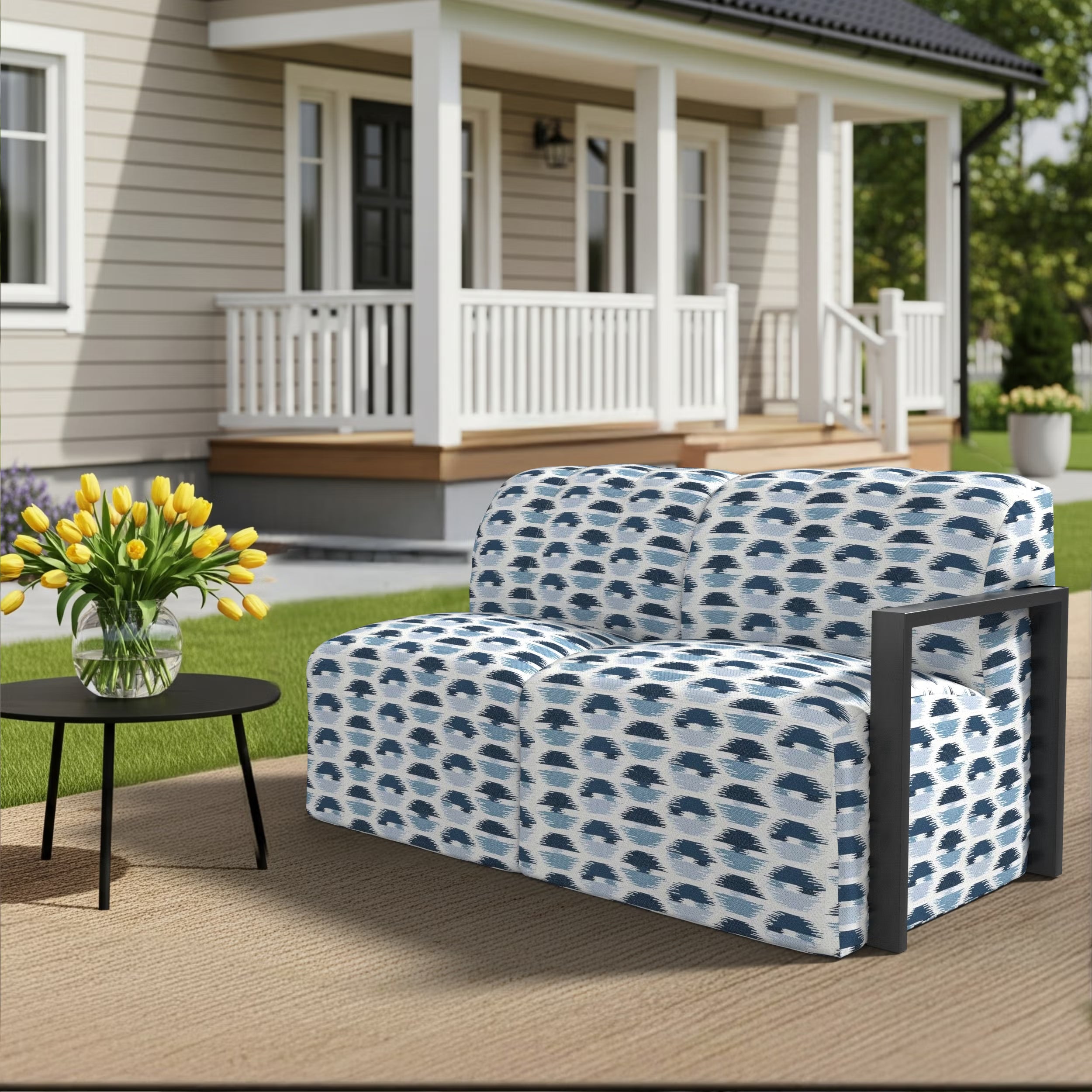 Forever Patio Tuscino Recycled Poly Lumber Outdoor Sectional Left Arm Loveseat