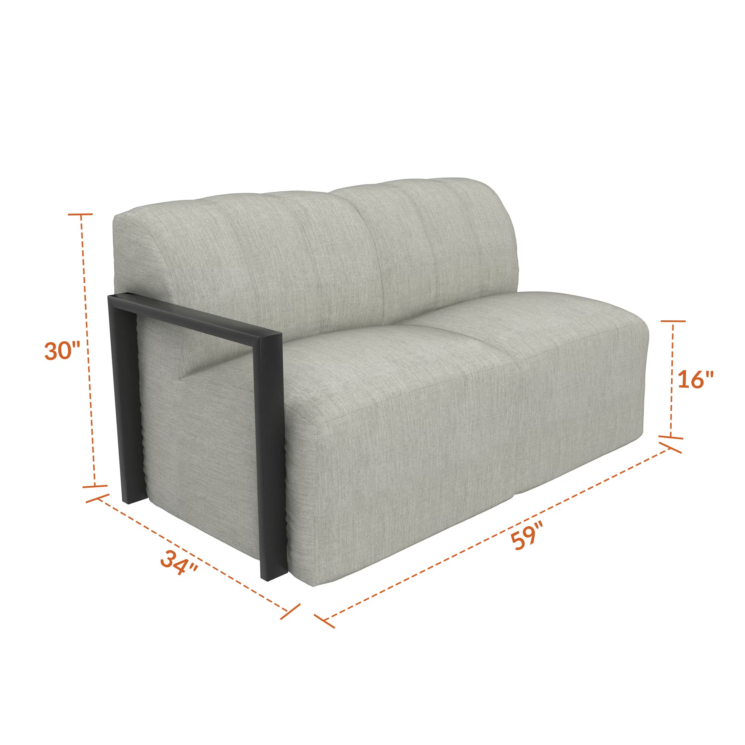 Forever Patio Tuscino Recycled Poly Lumber Outdoor Sectional Right Arm Loveseat