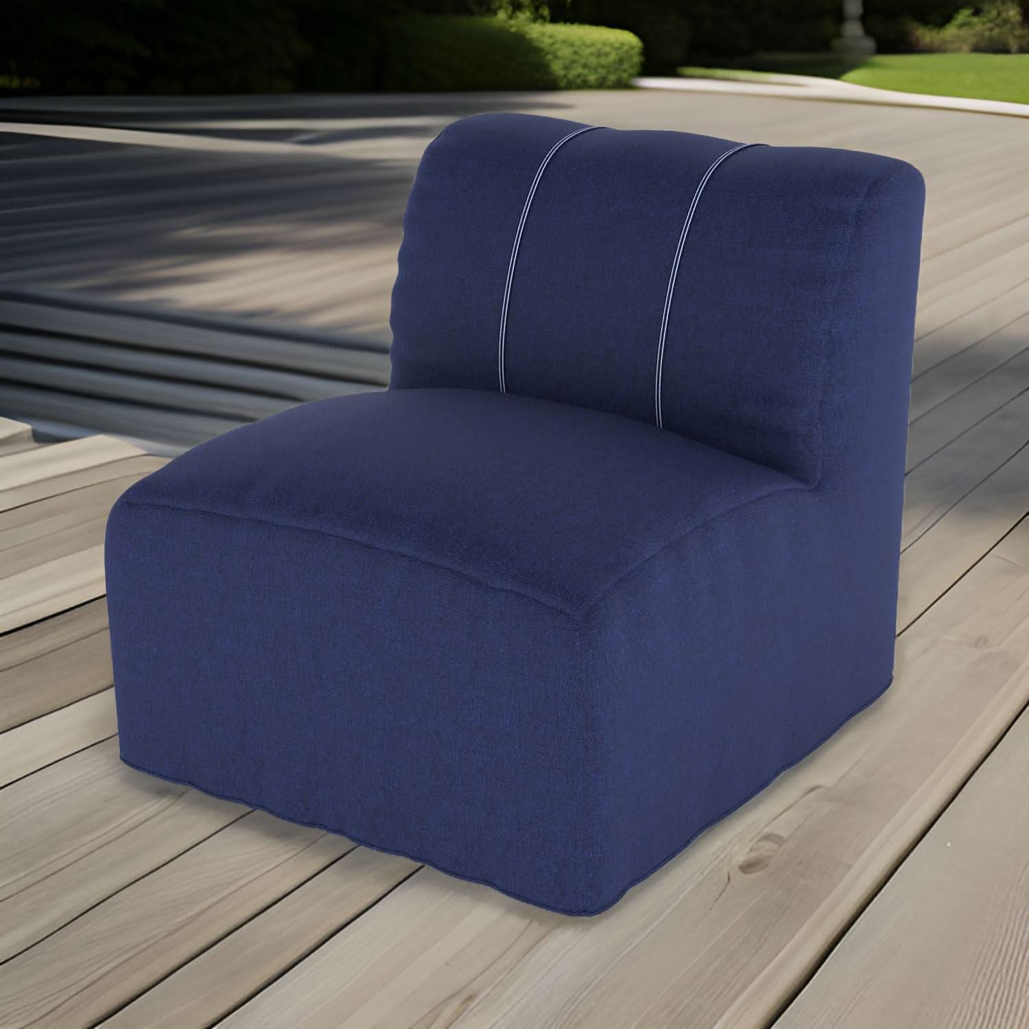 NorthCape International Tuscino Recycled Poly Lumber Outdoor Modular Armless Middle Chair