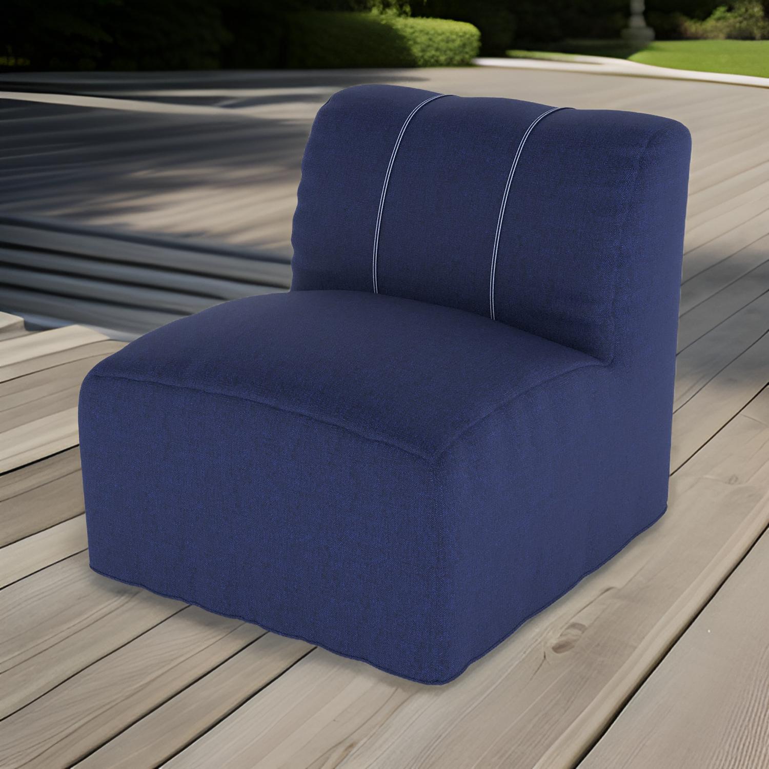NorthCape International Tuscino Recycled Poly Lumber Outdoor Modular Armless Middle Chair