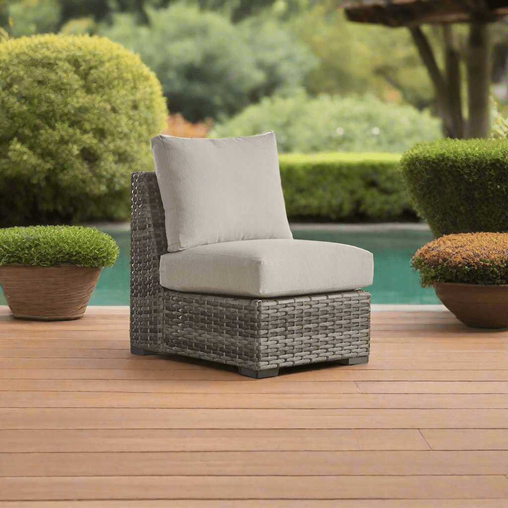 South Sea Rattan New Java Resin Wicker Outdoor Armless Sectional Chair