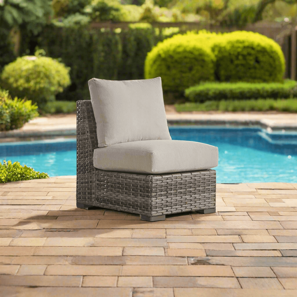 South Sea Rattan New Java Resin Wicker Outdoor Armless Sectional Chair