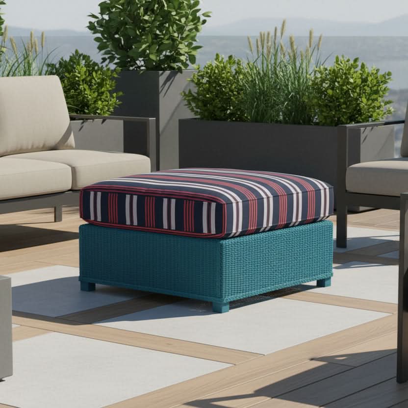 Lloyd Flanders Hamptons Wicker Outdoor Large Ottoman