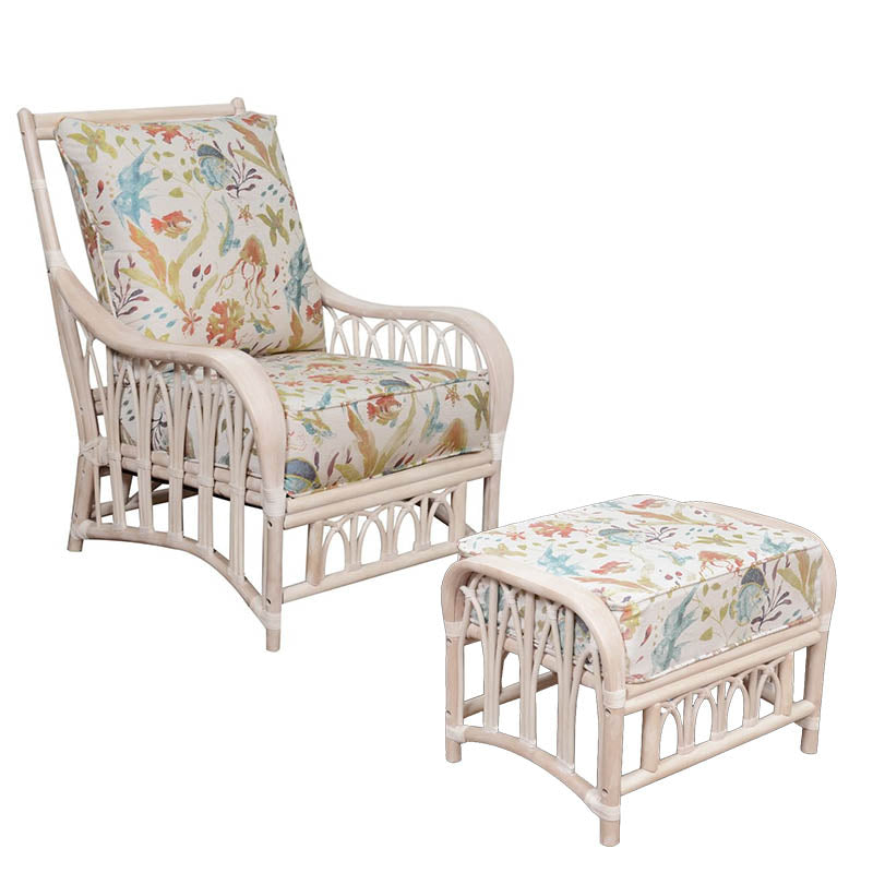 Alexander & Sheridan Cuba Rattan Indoor 2-Piece Lounge Chair Set with Cushions