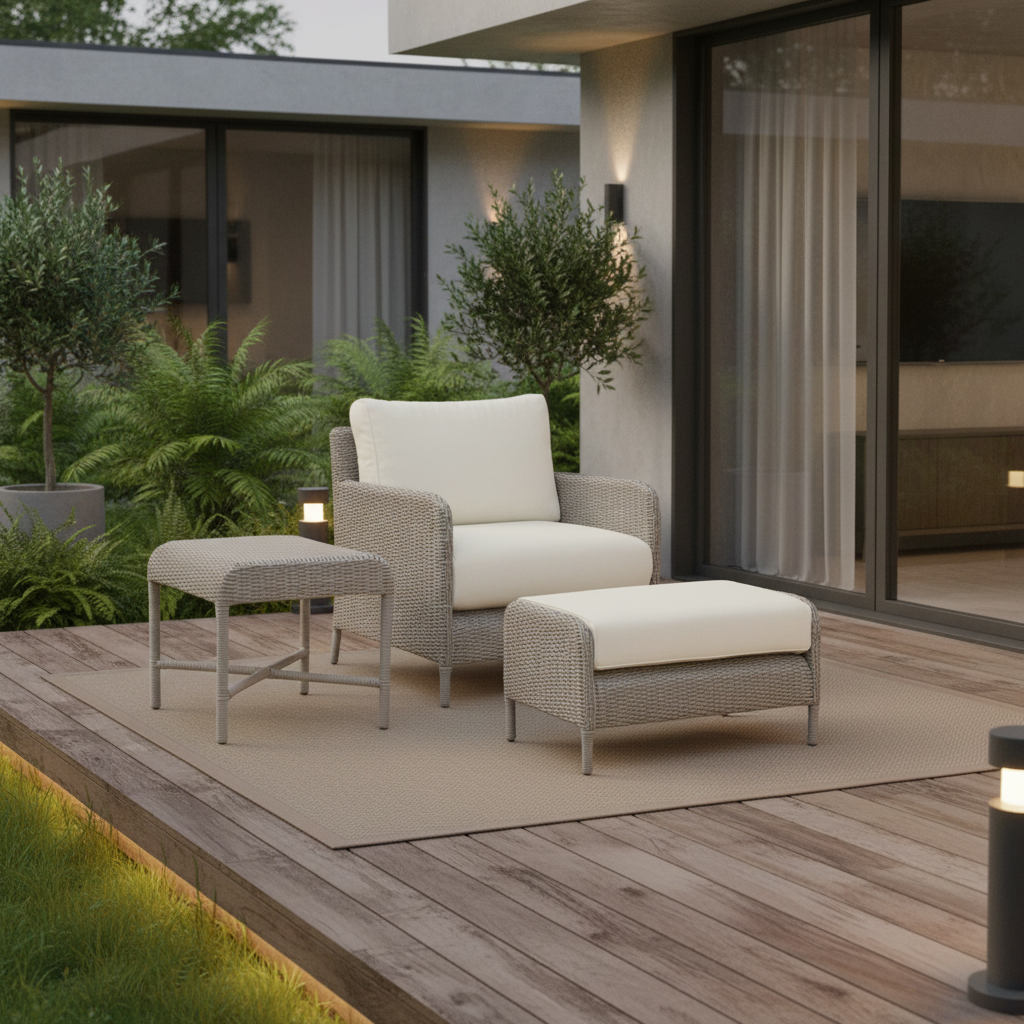 Sunset West Manhattan Wicker & Aluminum Outdoor Club Chair Set