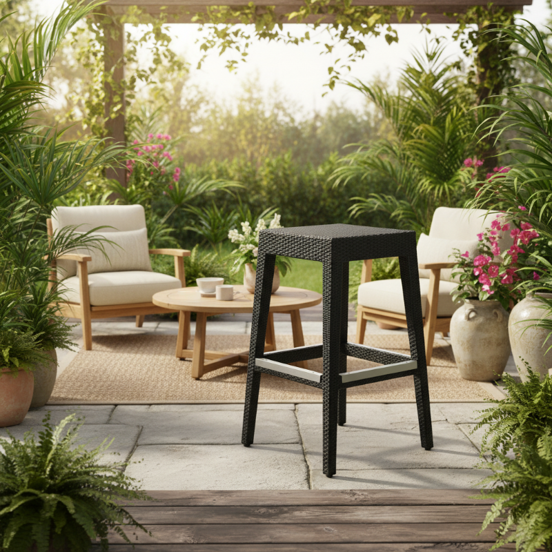 Panama Jack Onyx Backless Bar Stool