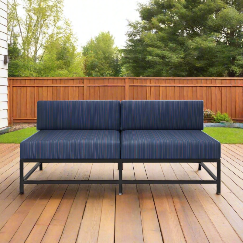 DecoScape Delano Aluminum Outdoor Armless Loveseat