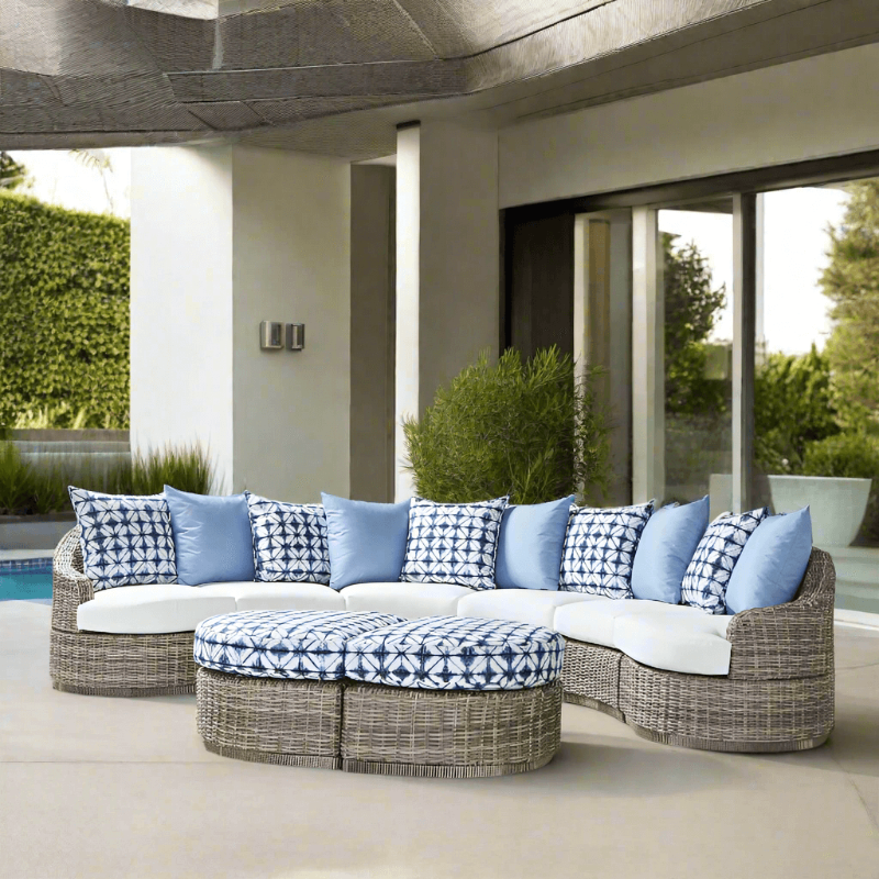 South Sea Rattan Luna Cove Wicker Outdoor 6-Person Lounge Set