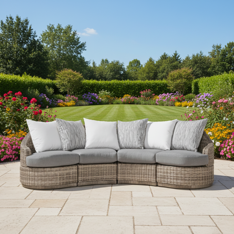 South Sea Rattan Luna Cove Wicker Outdoor 4-Person Lounge Set