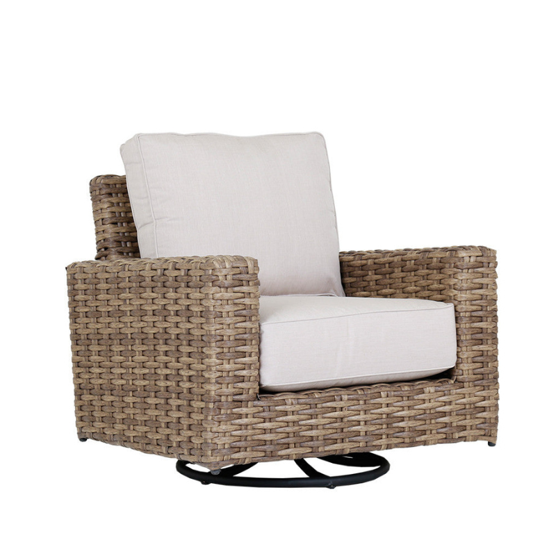 Sunset West Havana Wicker Outdoor Swivel Club Rocker