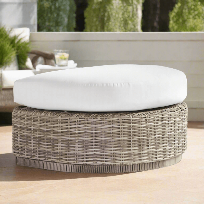 South Sea Rattan Luna Cove Wicker Outdoor Half Round Ottoman