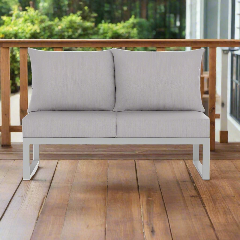 DecoScape Modera Aluminum Outdoor Sectional Armless Loveseat