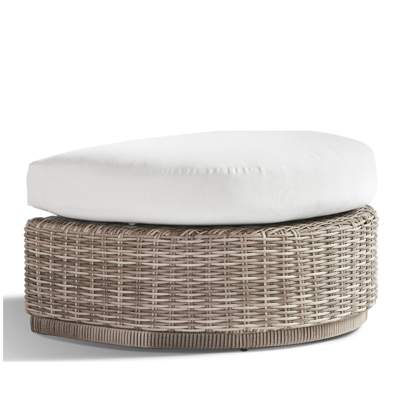 South Sea Rattan Luna Cove Wicker Half Round Ottoman