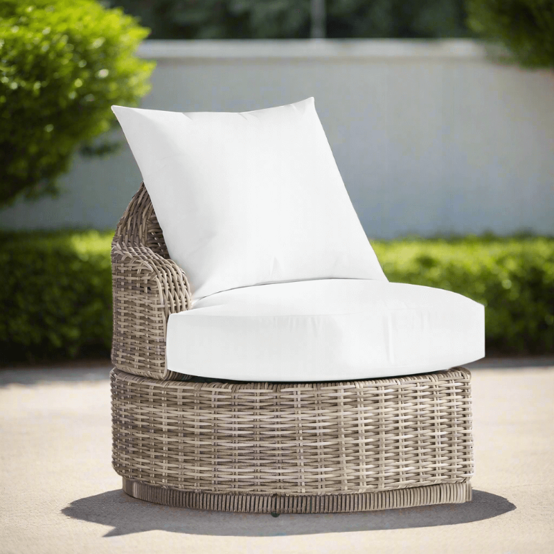 South Sea Rattan Luna Cove Wicker Outdoor Left-Side-Facing Lounge Chair in Scatter Back