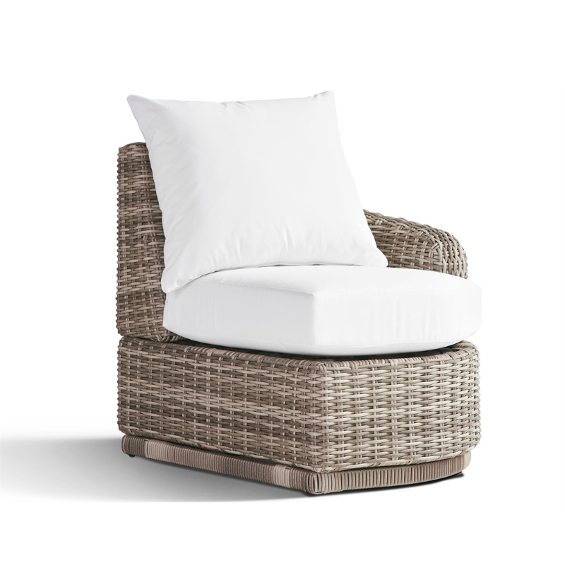 South Sea Rattan Luna Cove Wicker Outdoor Right-Side-Facing Lounge Chair in Scatter Back