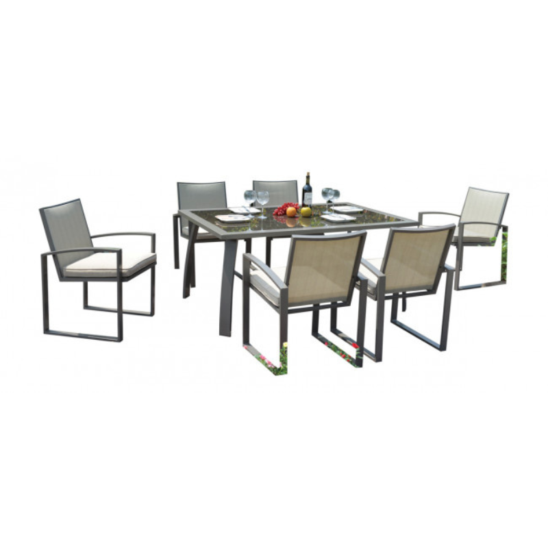 Hospitality Rattan Moldova Aluminum Outdoor 6-Person Dining Set