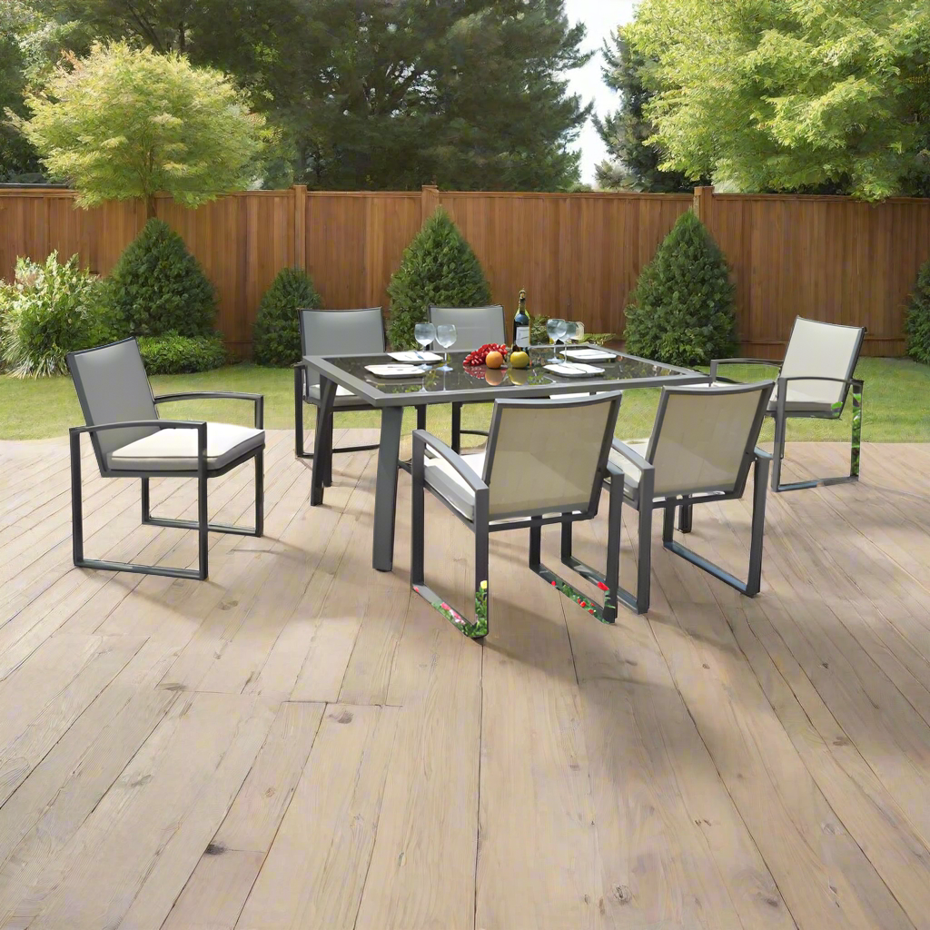 Hospitality Rattan Moldova Aluminum Outdoor 6-Person Dining Set