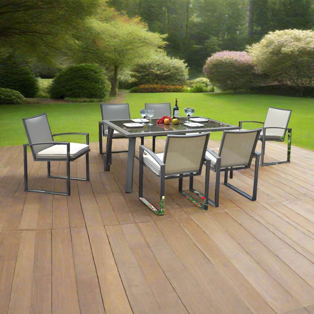 Hospitality Rattan Moldova Aluminum Outdoor 6-Person Dining Set