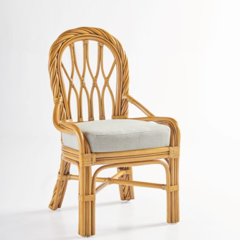 South Sea Rattan New Twist Rattan Indoor Dining Side Chair