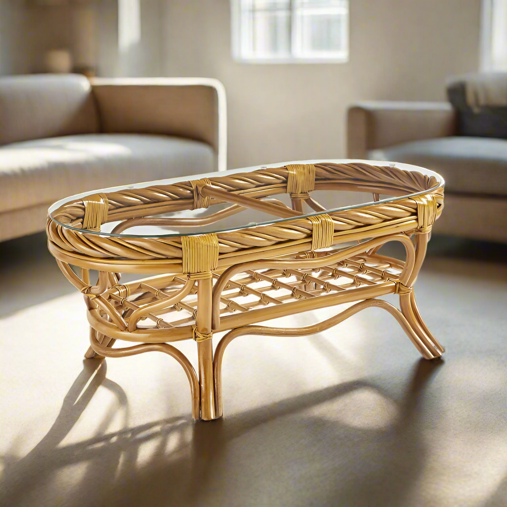 South Sea Rattan New Twist Rattan Indoor Coffee Table