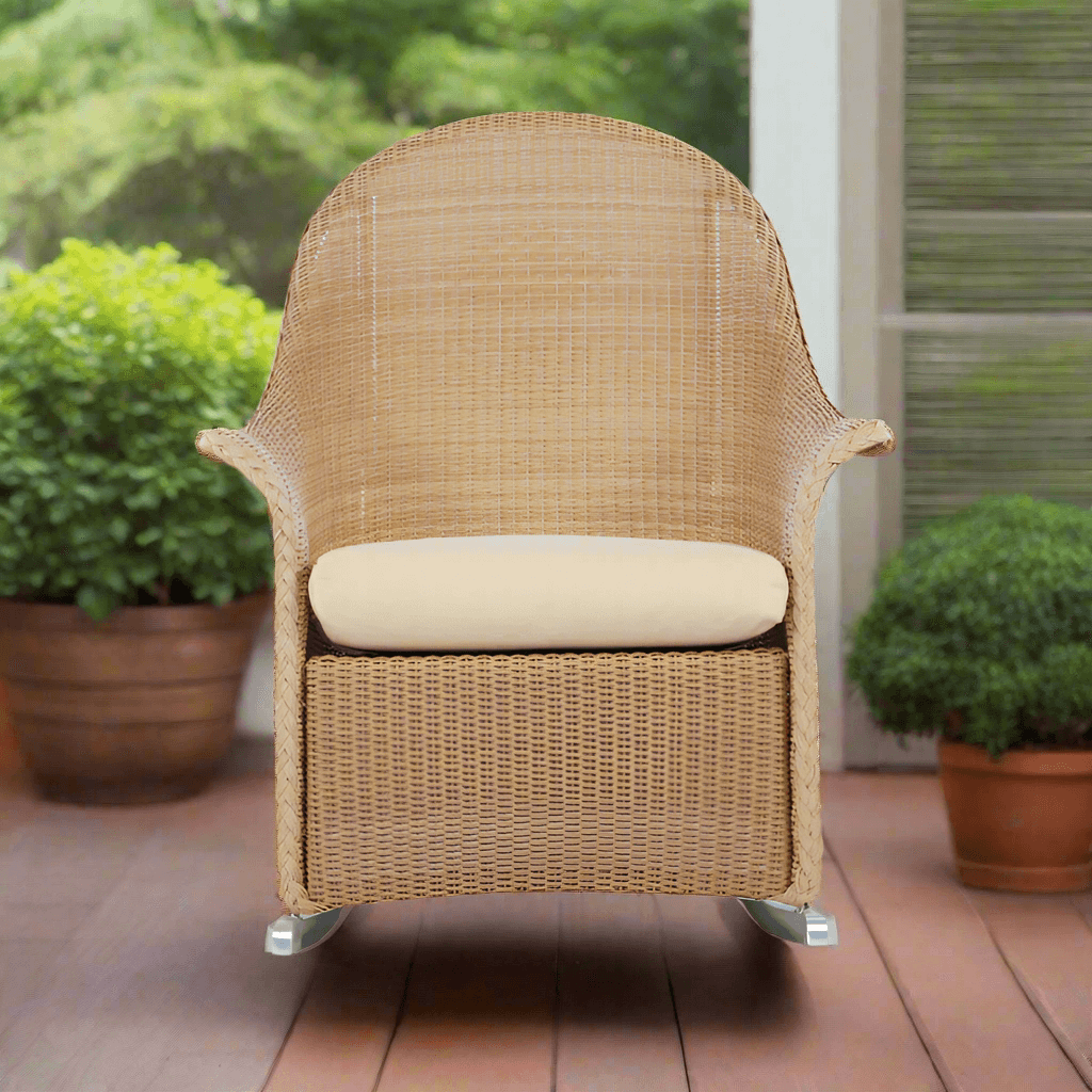 Lloyd Flanders Loom Wicker Outdoor High Back Porch Rocker