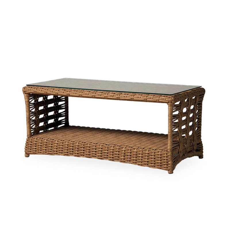Lloyd Flanders Magnolia Woven Vinyl Outdoor 42.5" Rectangular Cocktail Table