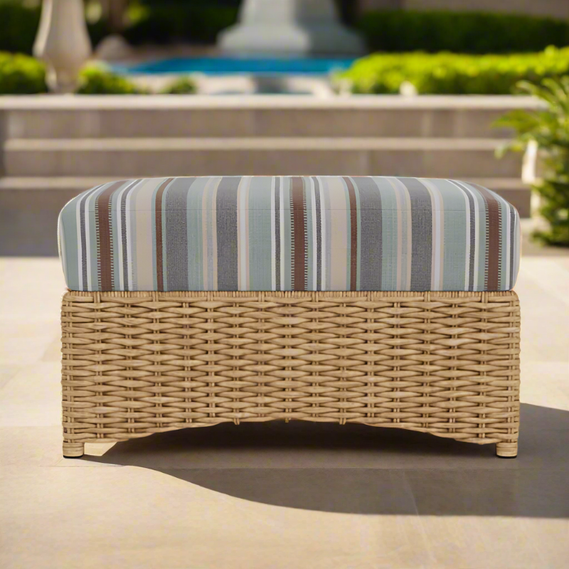 Lloyd Flanders Magnolia Woven Vinyl Outdoor Ottoman
