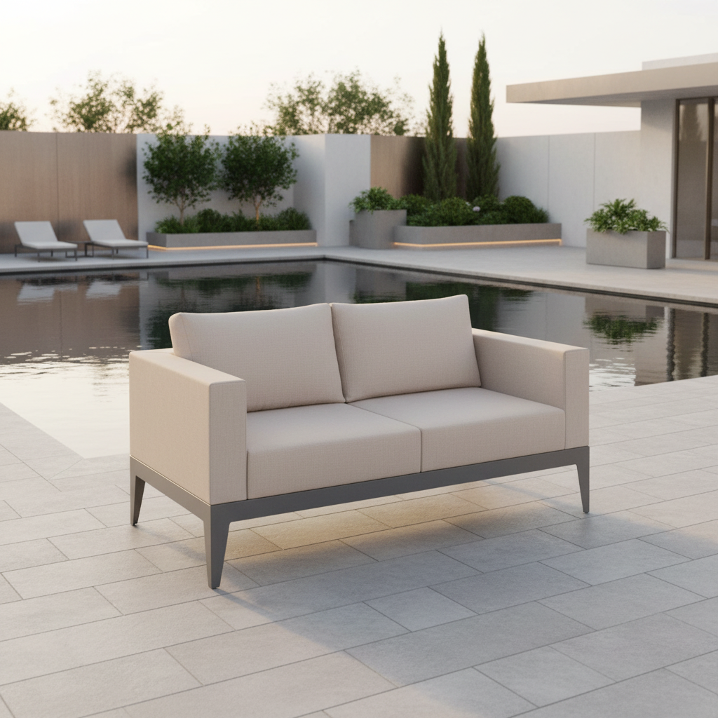 DecoScape South Beach Aluminum Outdoor Loveseat