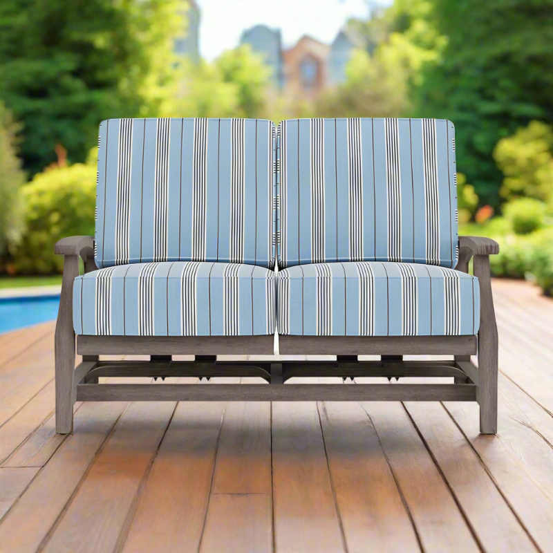 Lloyd Flanders Frontier Wicker Outdoor Spring Rocker Loveseat