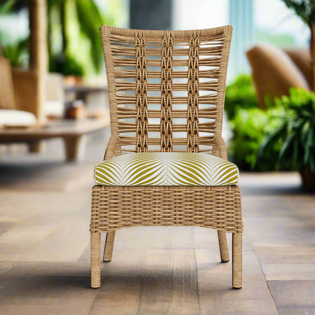 Lloyd Flanders Magnolia Woven Vinyl Armless Dining Chair