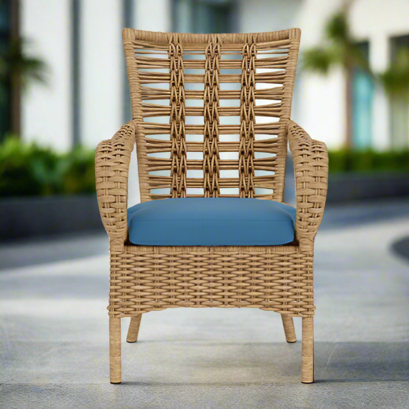 Lloyd Flanders Magnolia Woven Vinyl Outdoor Dining Armchair