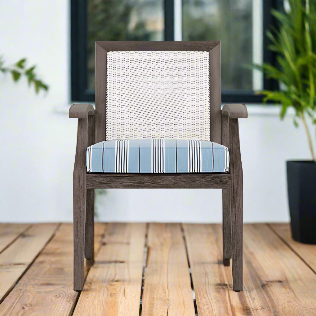 Lloyd Flanders Frontier Wicker Outdoor Dining Armchair