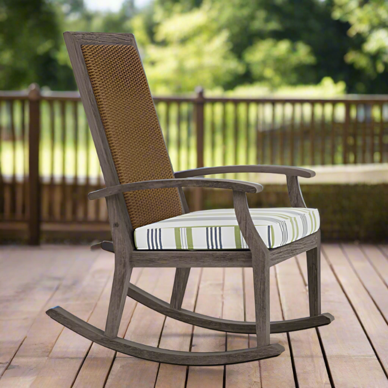 Lloyd Flanders Frontier Wicker Outdoor High Back Porch Rocker
