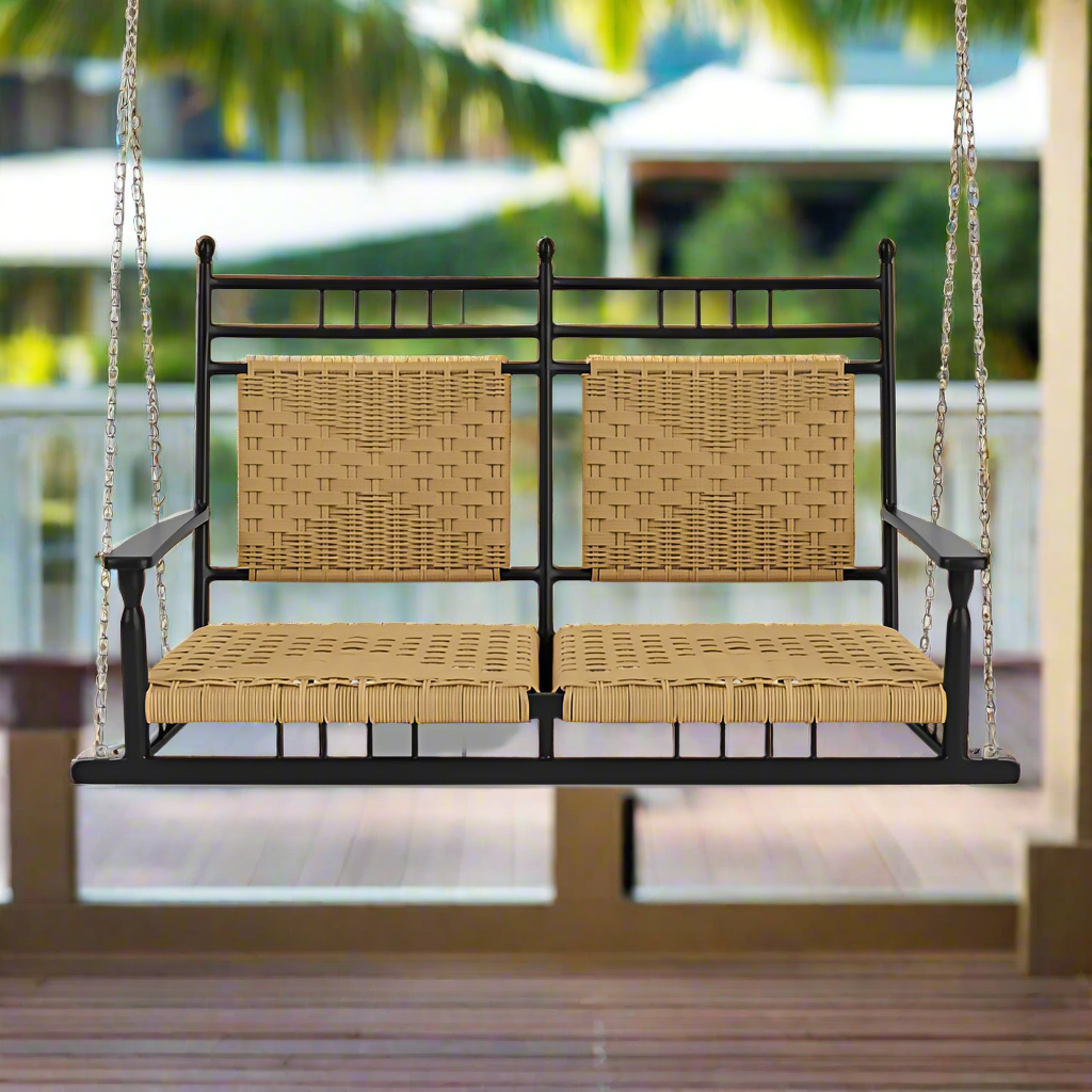 Lloyd Flanders Low Country Woven Vinyl Outdoor Porch Swing