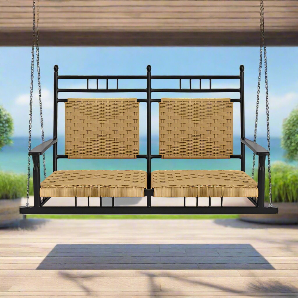 Lloyd Flanders Low Country Woven Vinyl Outdoor Porch Swing