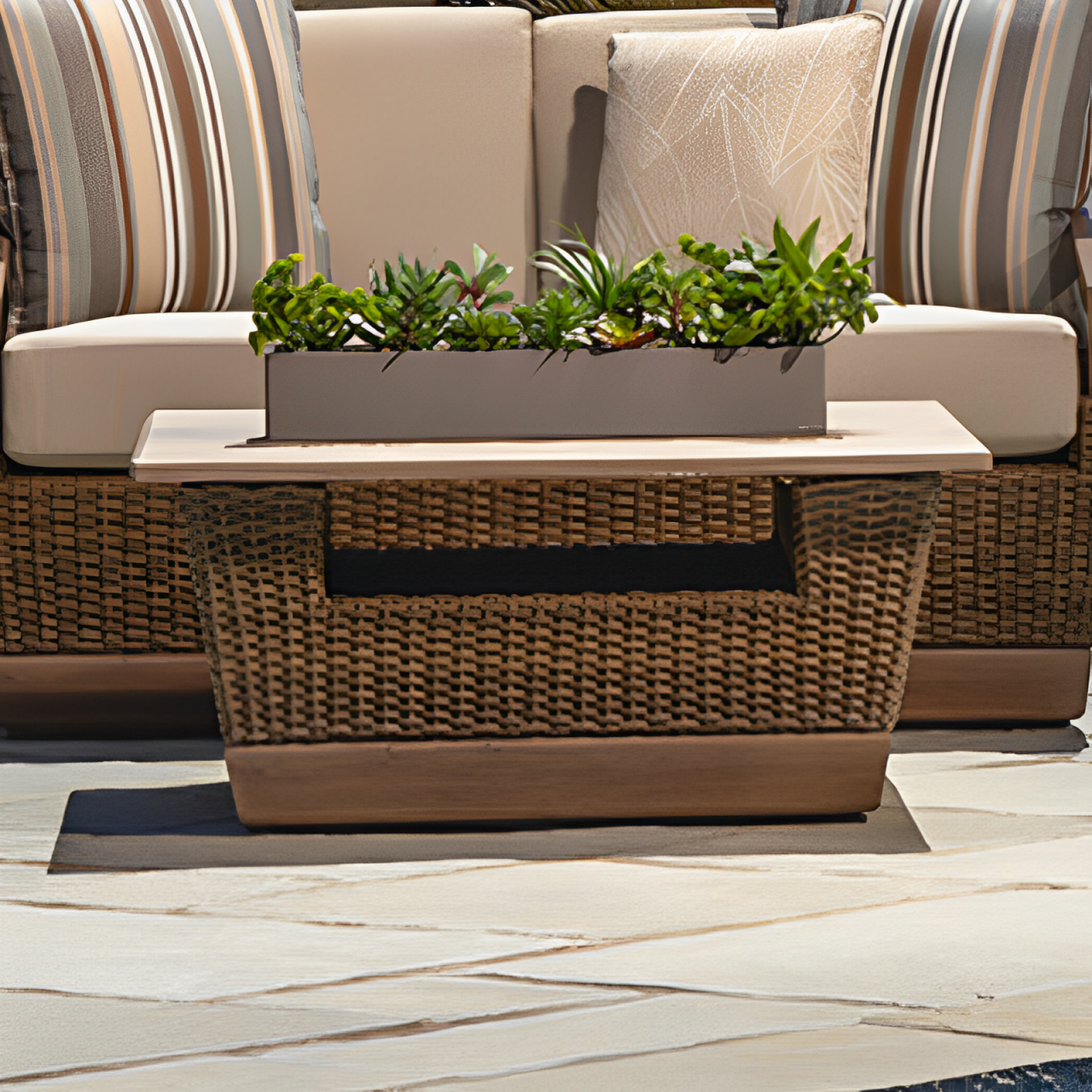 Lloyd Flanders Charisma Wicker Outdoor 48" Rectangular Cocktail Table