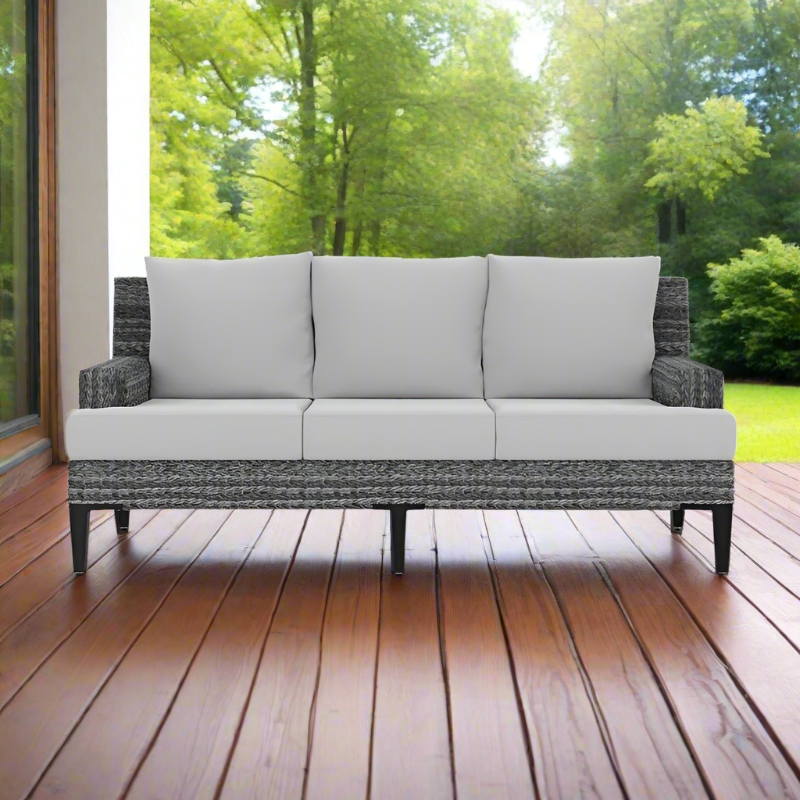 DecoScape Island Bay Wicker Outdoor Sofa - Gray