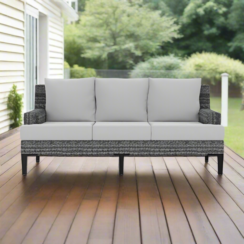 DecoScape Island Bay Wicker Outdoor Sofa - Gray