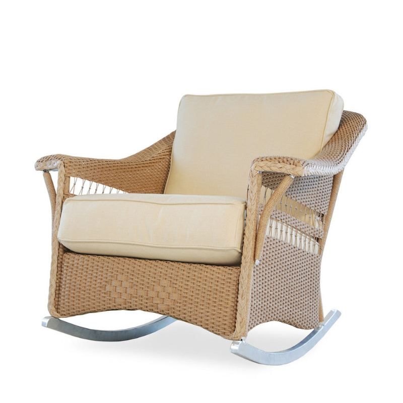 Lloyd Flanders Nantucket Wicker Outdoor Lounge Rocker