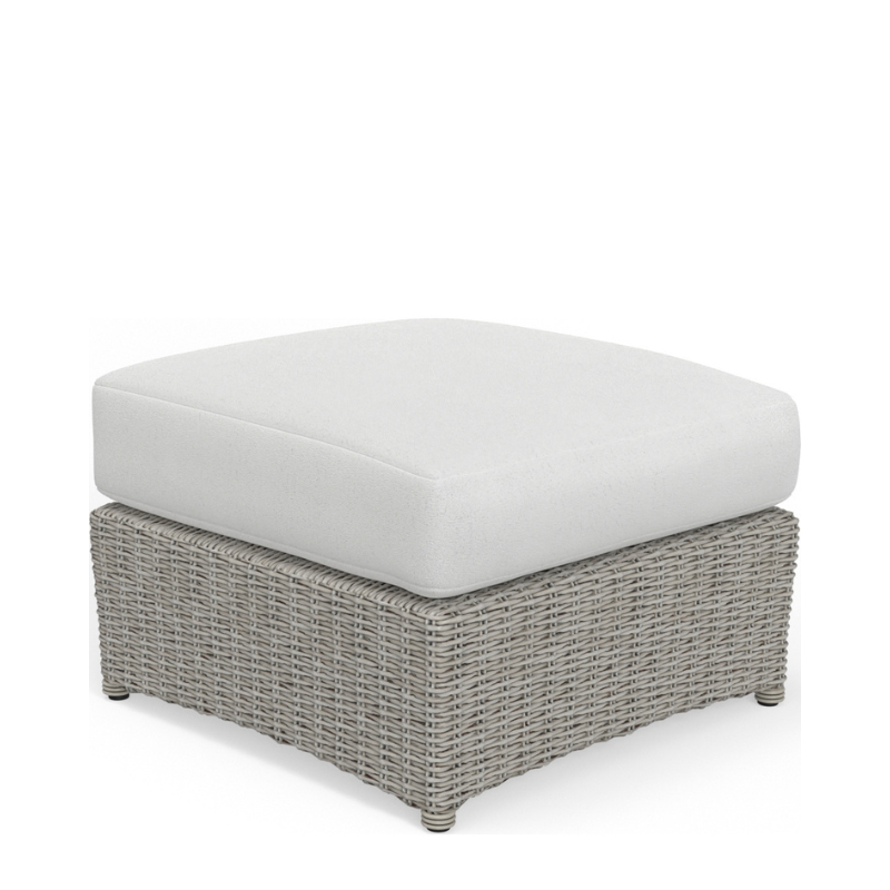 South Sea Rattan Juniper Bay Wicker Light Driftwood Ottoman