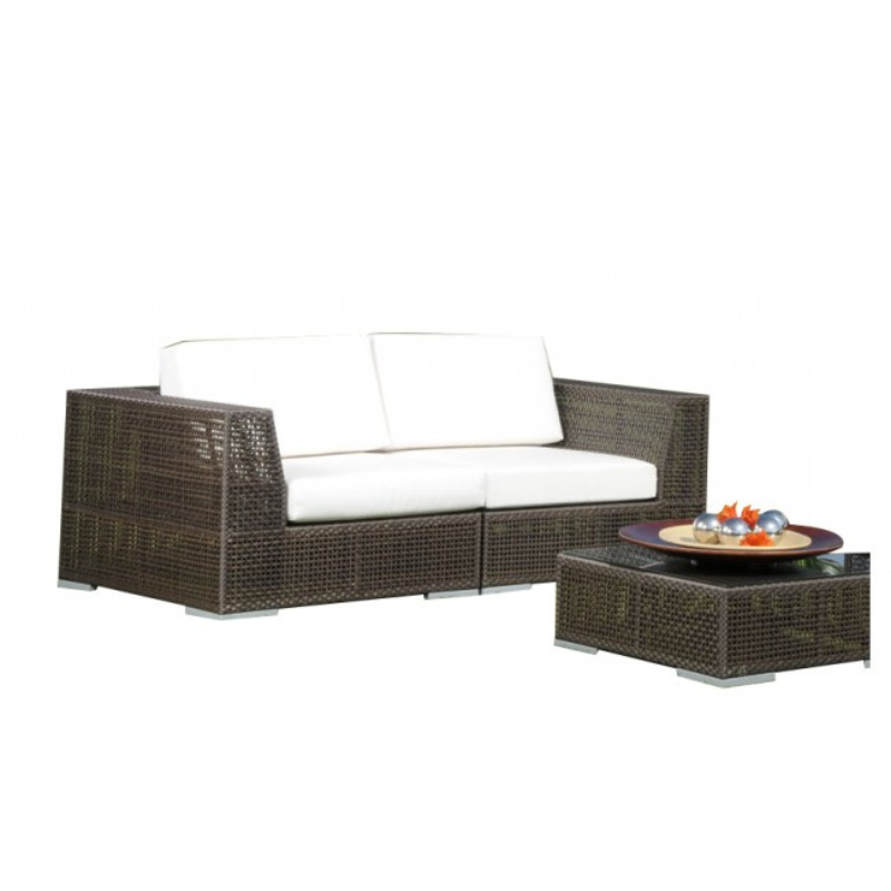 Hospitality Rattan Atlantis Wicker Outdoor 2-Person Modular Loveseat