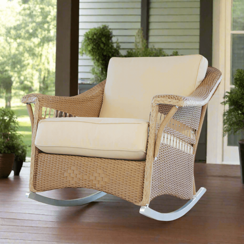 Lloyd Flanders Nantucket Wicker Outdoor Lounge Rocker